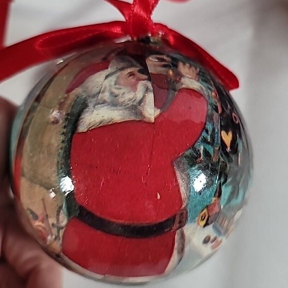 1995 VNT 12 Antique Santas Set of 12 bulb Christmas Tree Paper Ornaments w/ Box - Picture 11 of 15